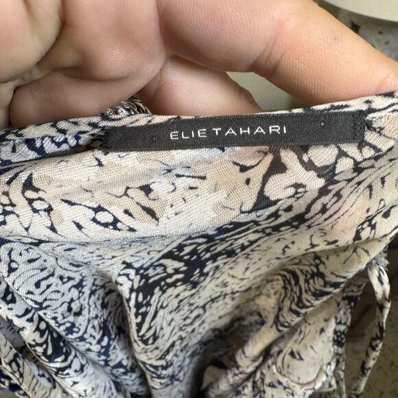 Y2k Elie Tahari Silk Blend Cowl Neck Velvet Sheer Tank top Size M Fairy Grunge - Picture 7 of 9